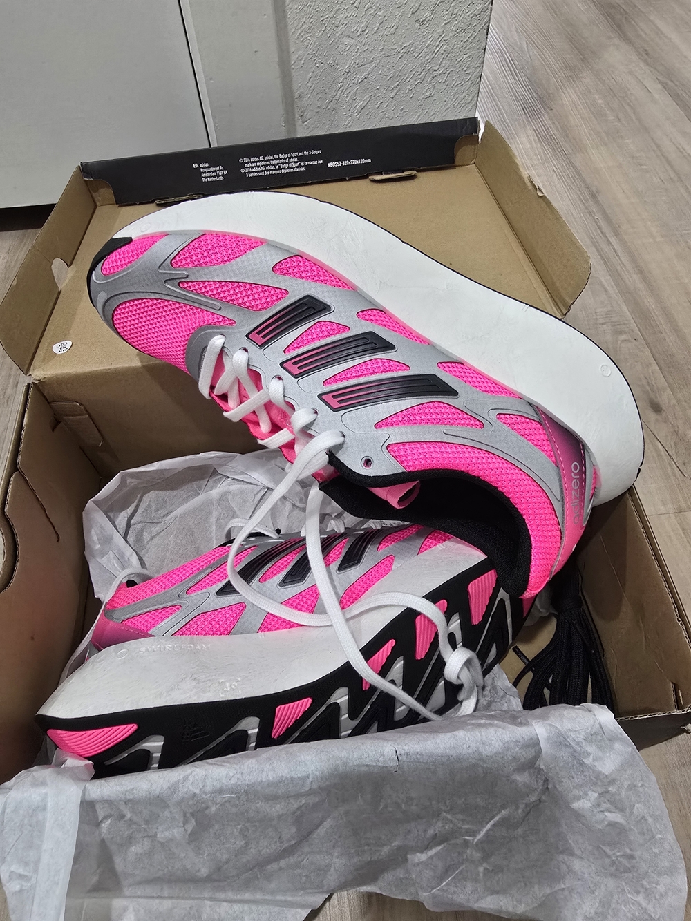 Women’s Adidas Aruku Neon Pink Athletic Running Shoes...